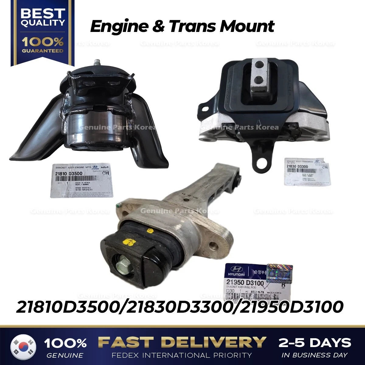 ⭐Genuine⭐ Engine & Trans Mount 21810D3500 21830D3300 21950D3100 for Tucson