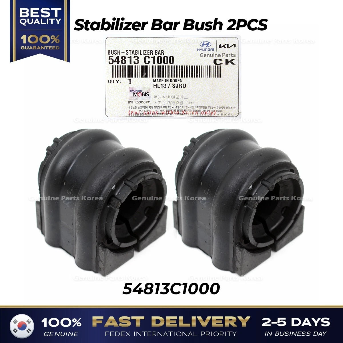 ⭐Genuine⭐ Stabilizer Bar Bush 2PCS 54813C1000 for Hyundai Sonata Kia Optima