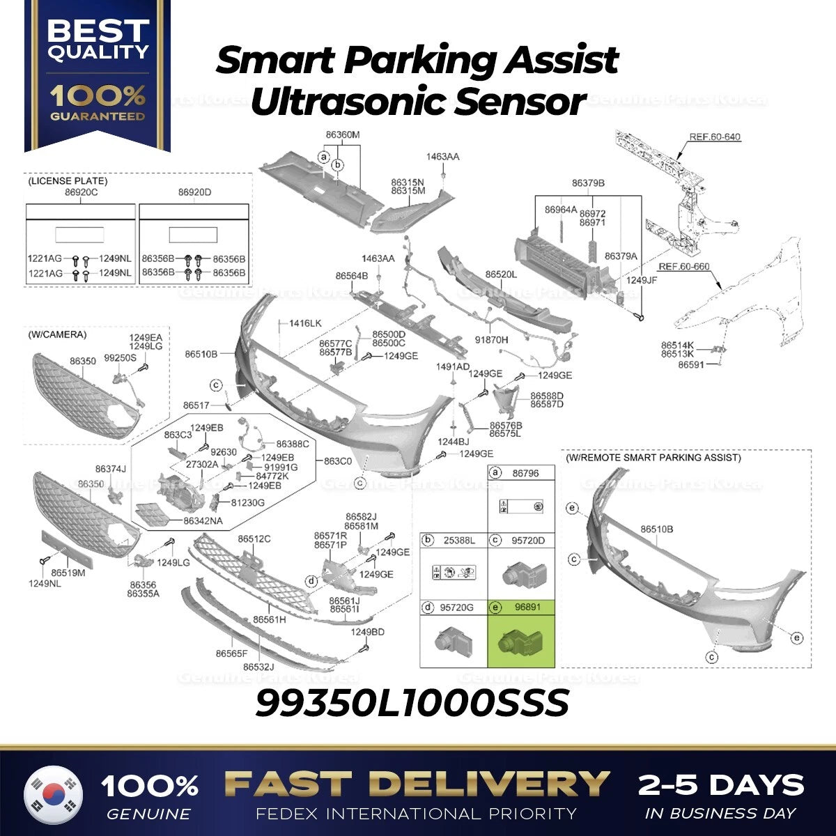 ⭐Genuine⭐ Smart Parking Assist Ultrasonic Sensor 99350L1000SSS for Genesis GV70