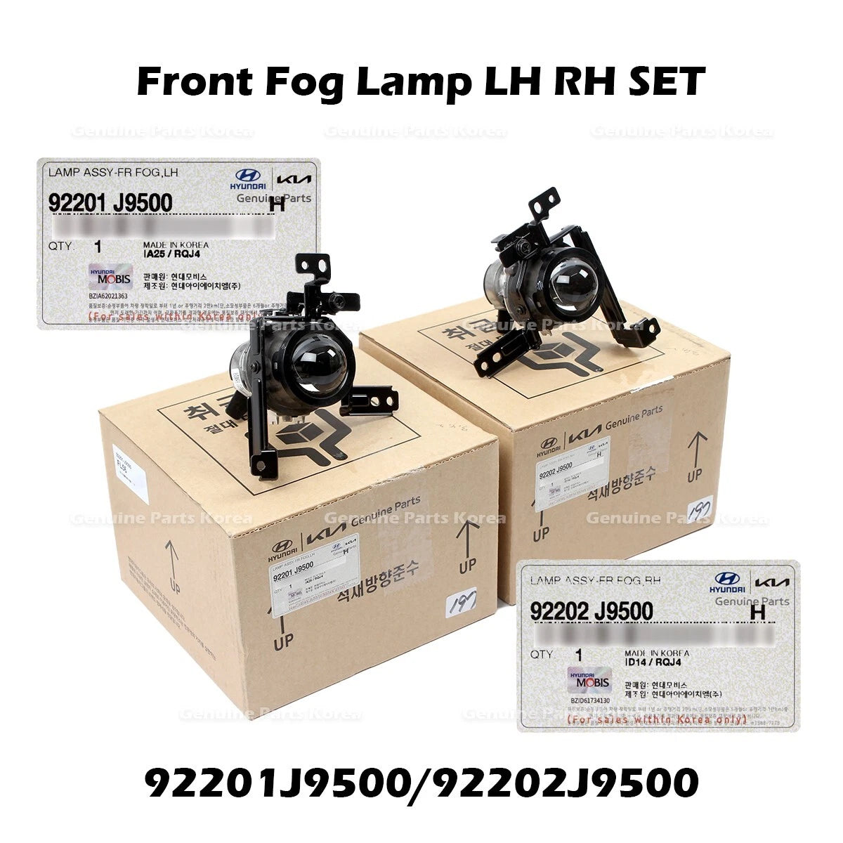 ⭐Genuine⭐ Front Fog Lamp LH RH SET 92201J9500 92202J9500 for Hyundai Kona
