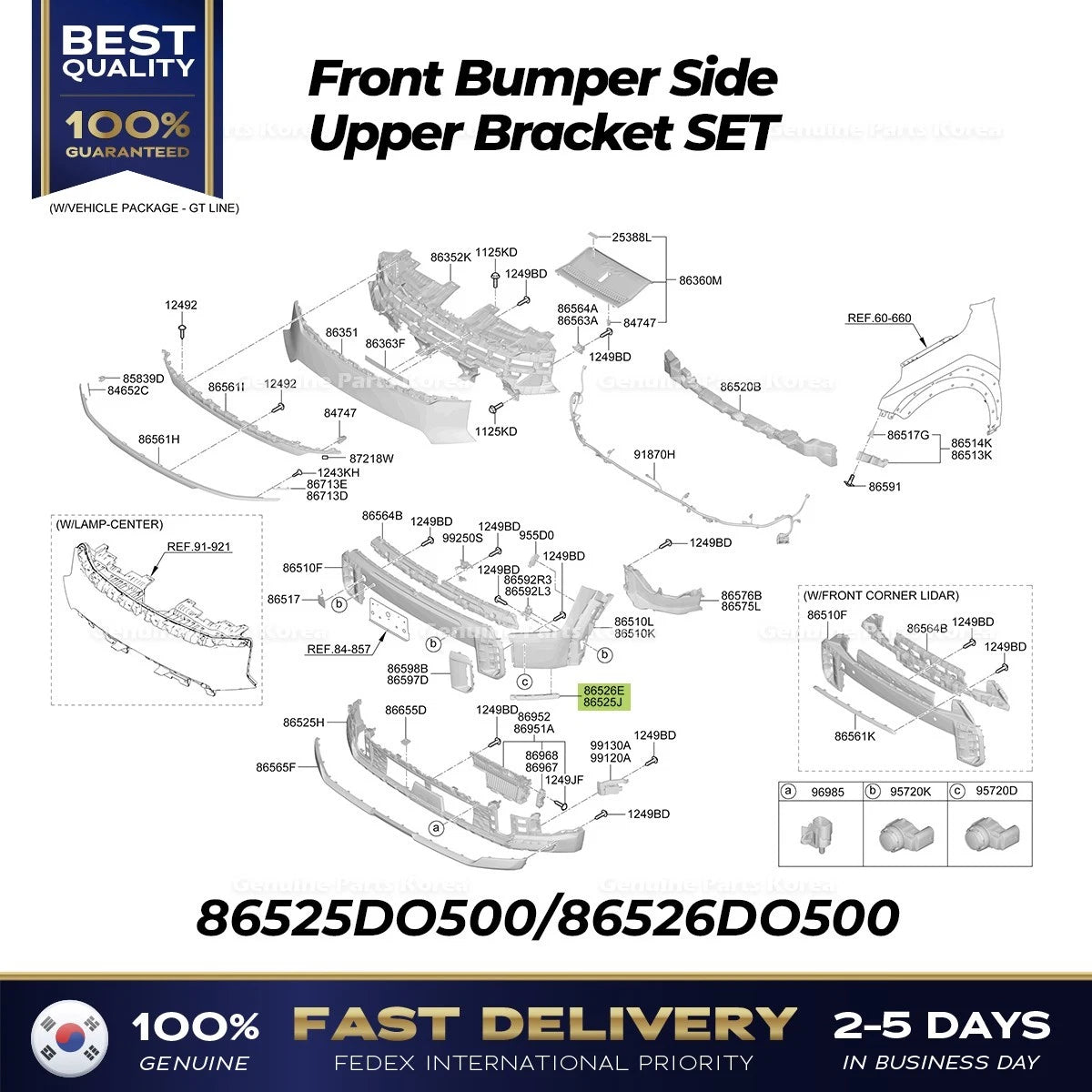 ⭐Genuine⭐ Front Bumper Side Upper Bracket SET for Kia EV9