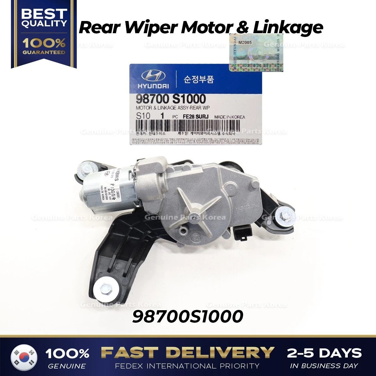 ⭐Genuine⭐ Rear Wiper Motor & Linkage 98700S1000 for Hyundai Santa Fe