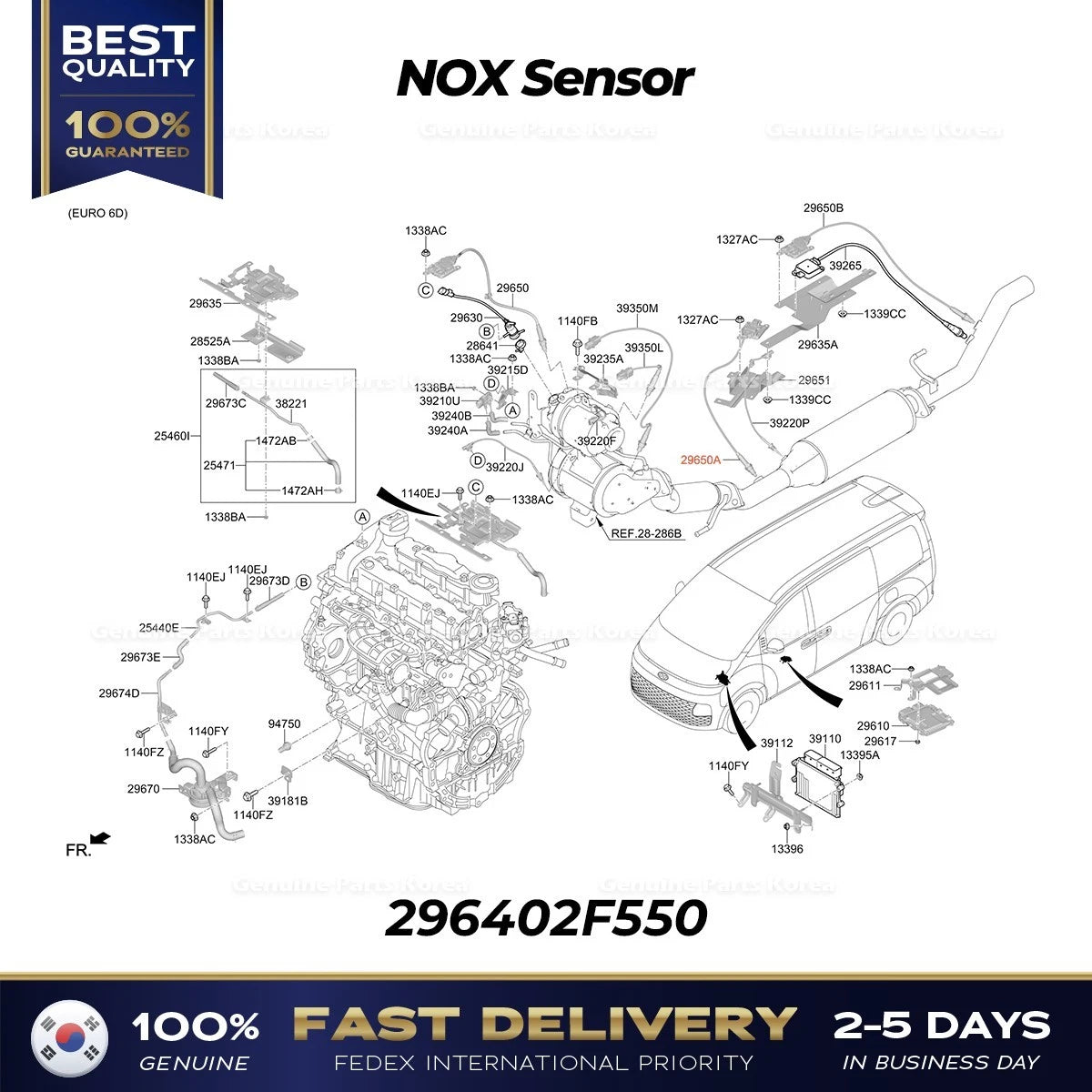 ⭐Genuine⭐ NOX Sensor 296402F550 for Hyundai Staria