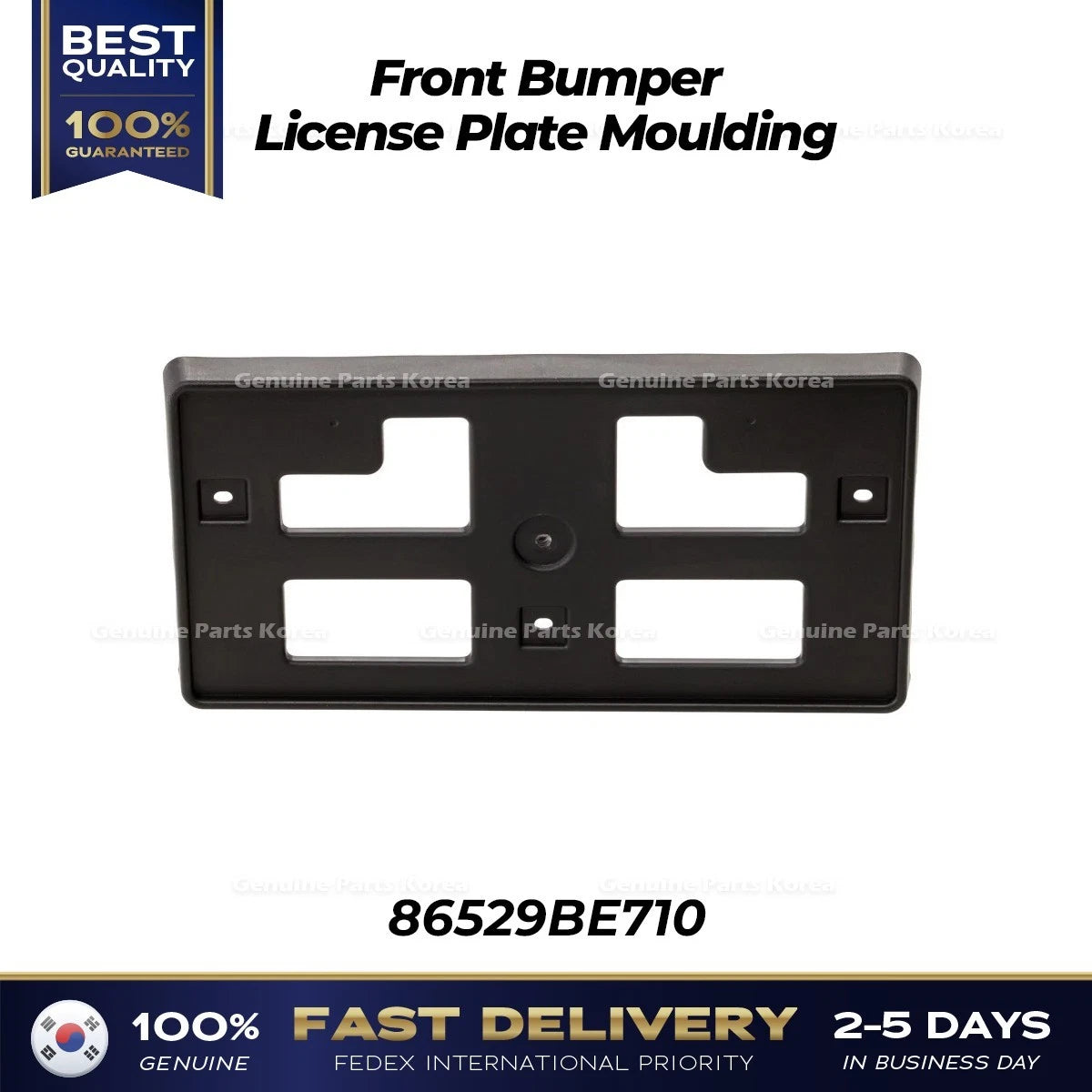 ⭐Genuine⭐ Front Bumper License Plate Moulding 86529BE710 for Hyundai Kona N