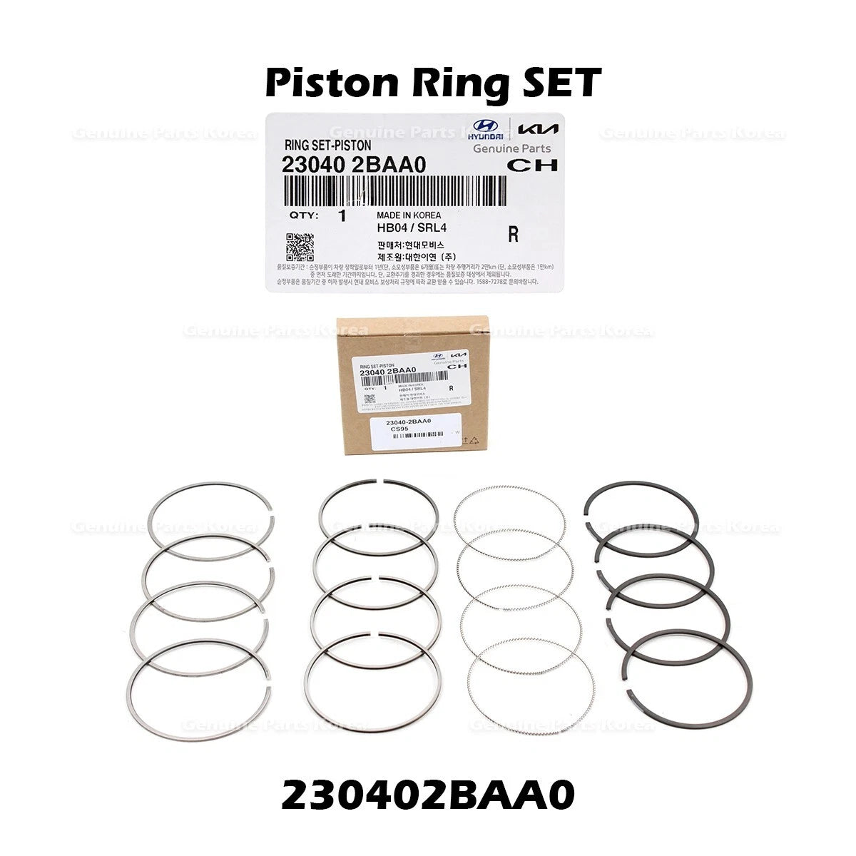 ⭐Genuine⭐ Piston Ring SET 230402BAA0 for Hyundai Elantra Veloster Kia Forte