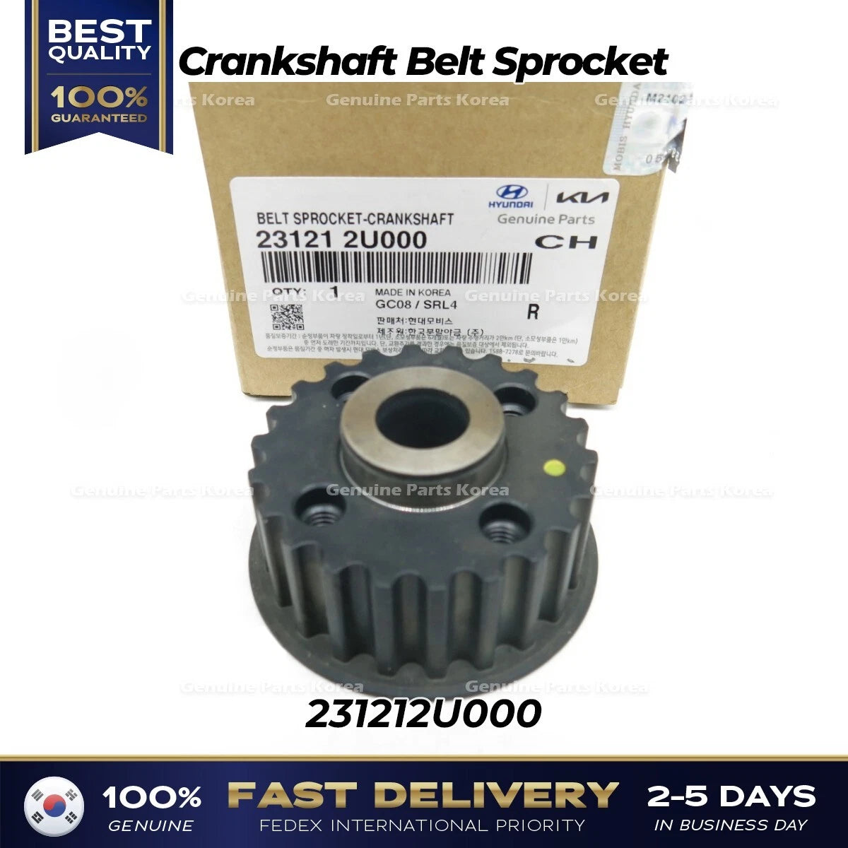 ⭐Genuine⭐ Crankshaft Belt Sprocket 231212U000 for Hyundai Tuscon Kia Sportage