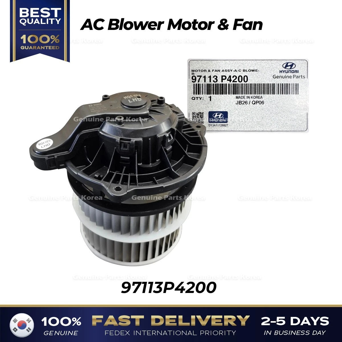 ⭐Genuine⭐ AC Blower Motor & Fan 97113P4200 for Hyundai Santa Cruz Kia Sorento