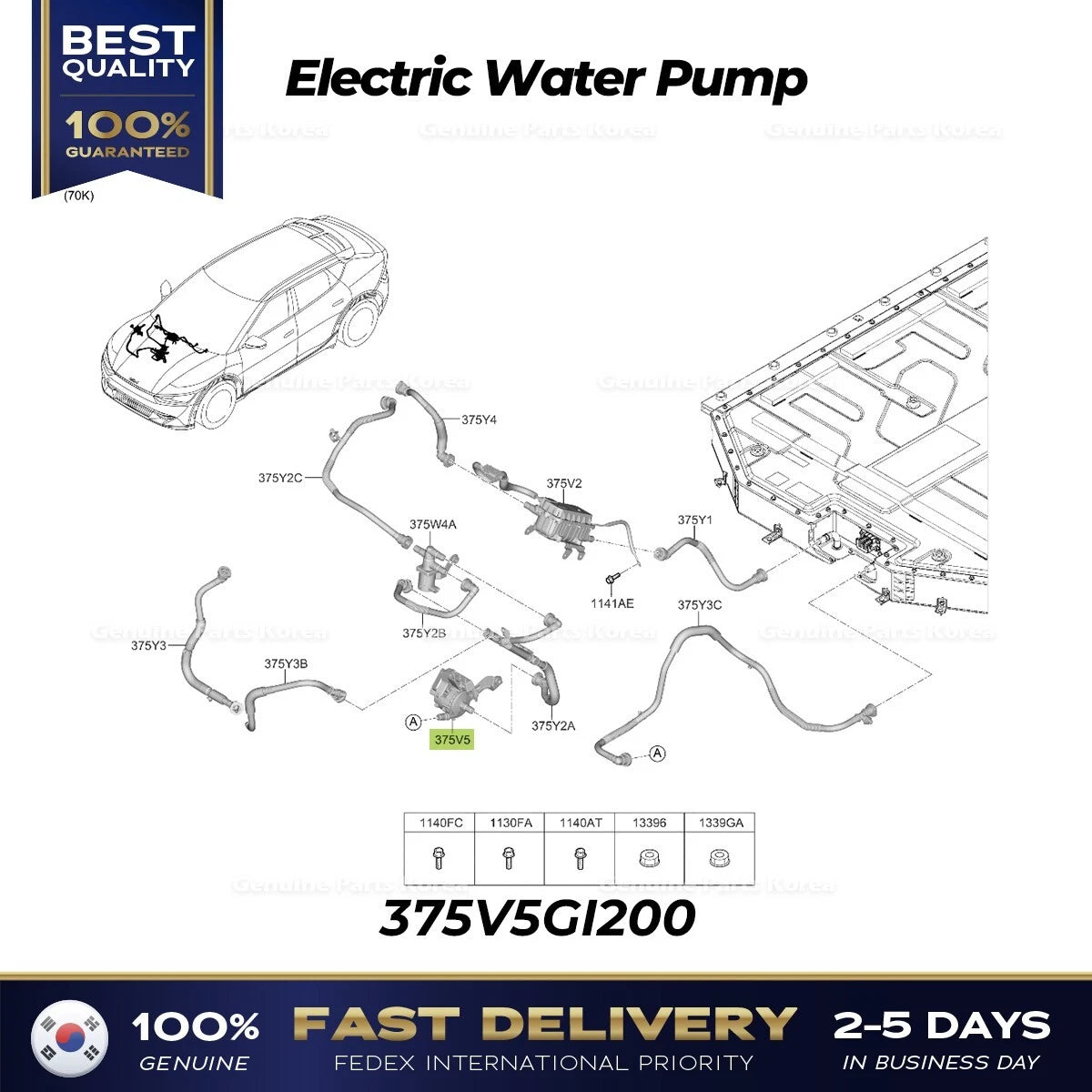 ⭐Genuine⭐ Electric Water Pump 375V5GI200 for Hyundai Ioniq 5 Kia EV6