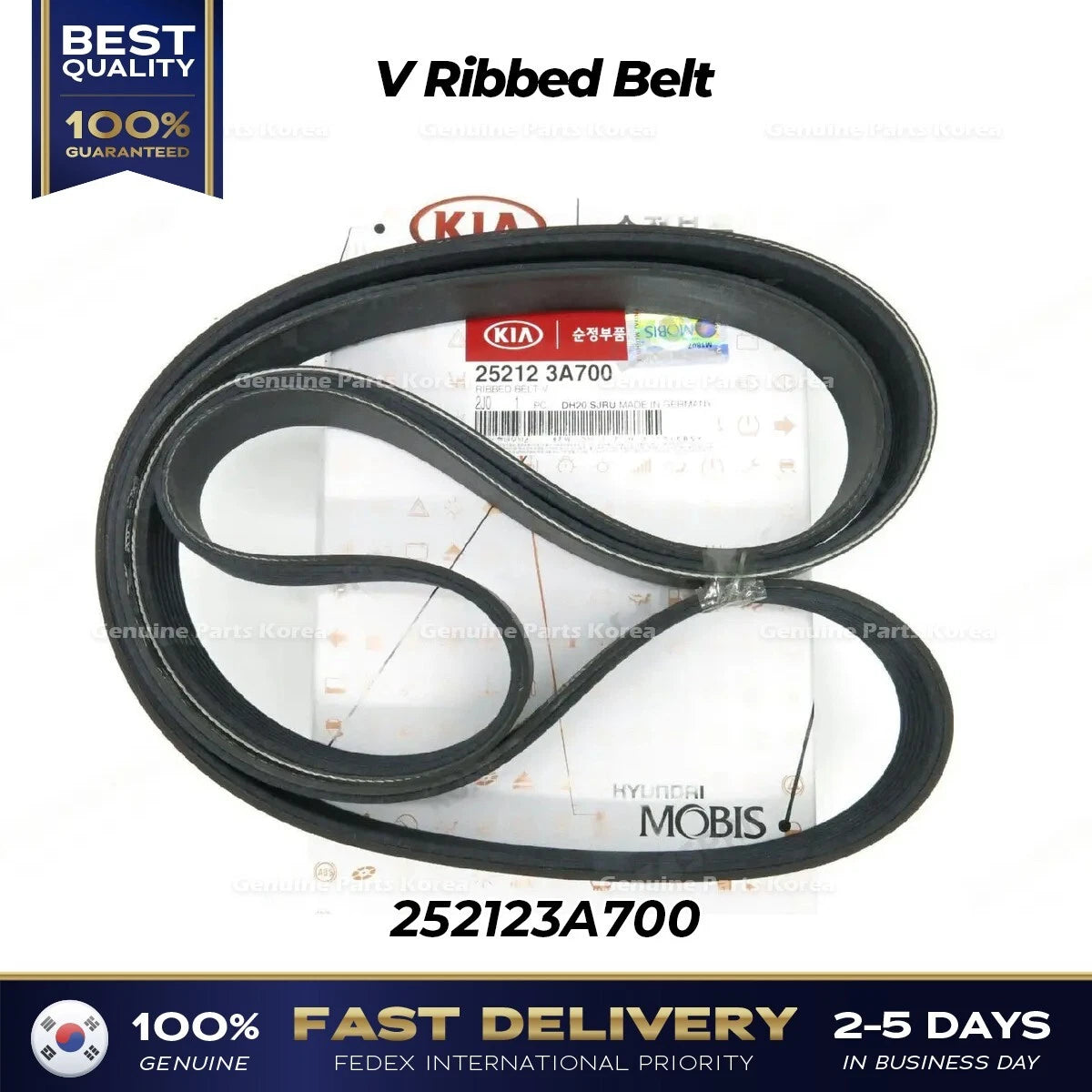 ⭐Genuine⭐ V Ribbed Belt 252123A700 for Kia Borrego Mohave