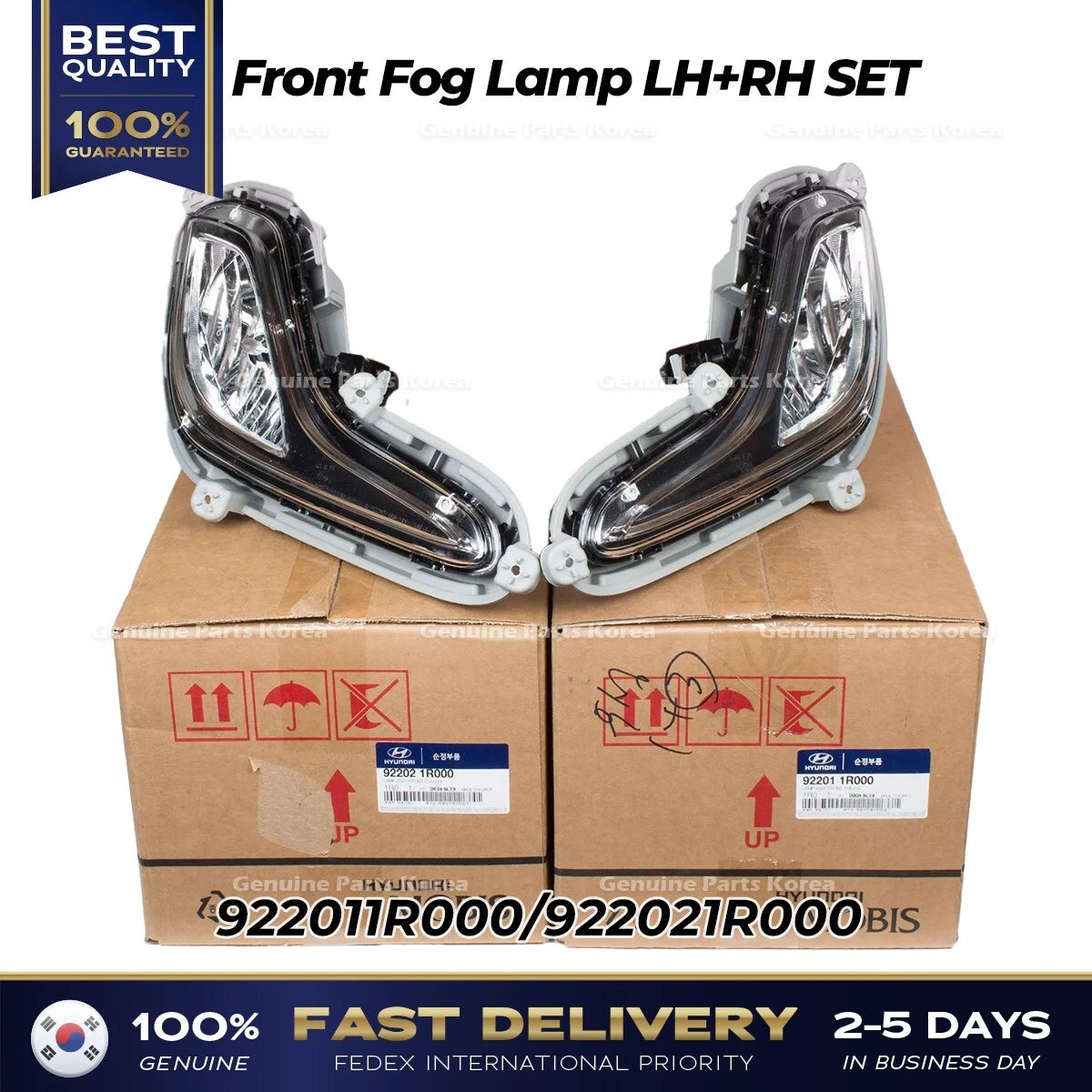 ⭐Genuine⭐ Front Fog Lamp LH RH SET 922011R000 922021R000 for Hyundai Accent