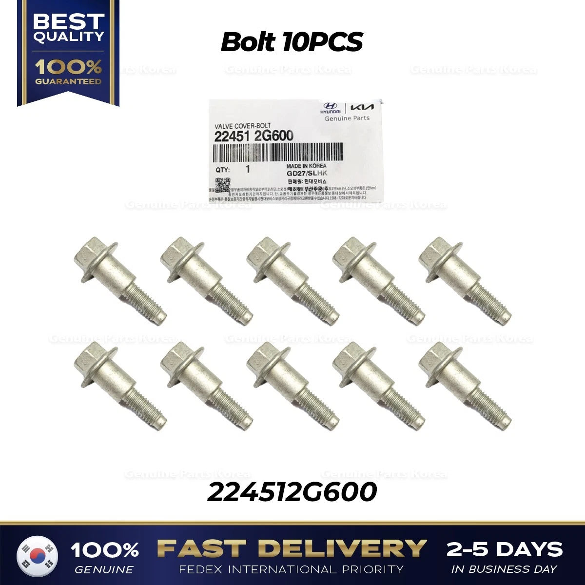 ⭐Genuine⭐ Bolt 10PCS 224512G600 for Hyundai Kia