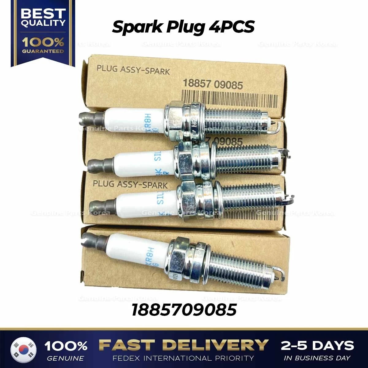 ⭐Genuine⭐ Spark Plug 4PCS 1885709085 for Hyundai Genesis G70 Sonata Kia Optima