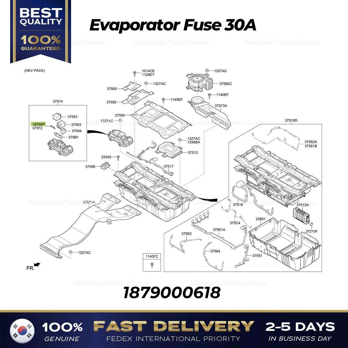 ⭐Genuine⭐ Evaporator Fuse 30A 1879000618 for Hyundai Ioniq Sonata Optima