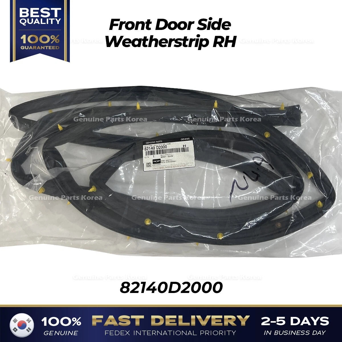 ⭐Genuine⭐ Front Door Side Weatherstrip RH 82140D2000 for Hyundai Genesis G90