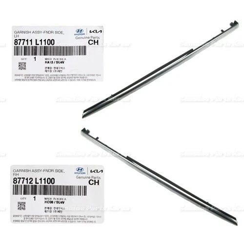 ⭐Genuine⭐ Fender Chrome Molding Garnish LH RH 2P 1Set for Hyundai Sonata 2020-21