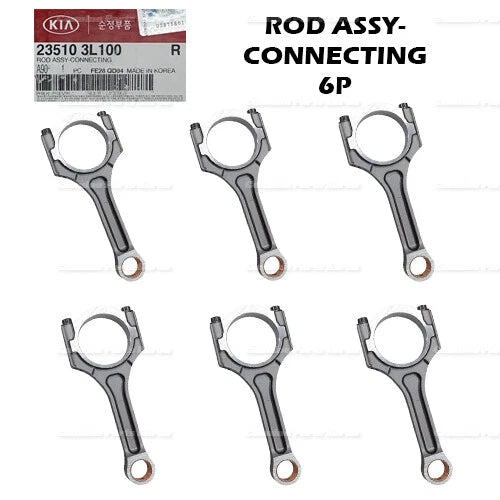 Engine Connecting Rod 6pc for 3.3L 3.5L Santa Fe Sedona Sorento Cadenza Veracruz