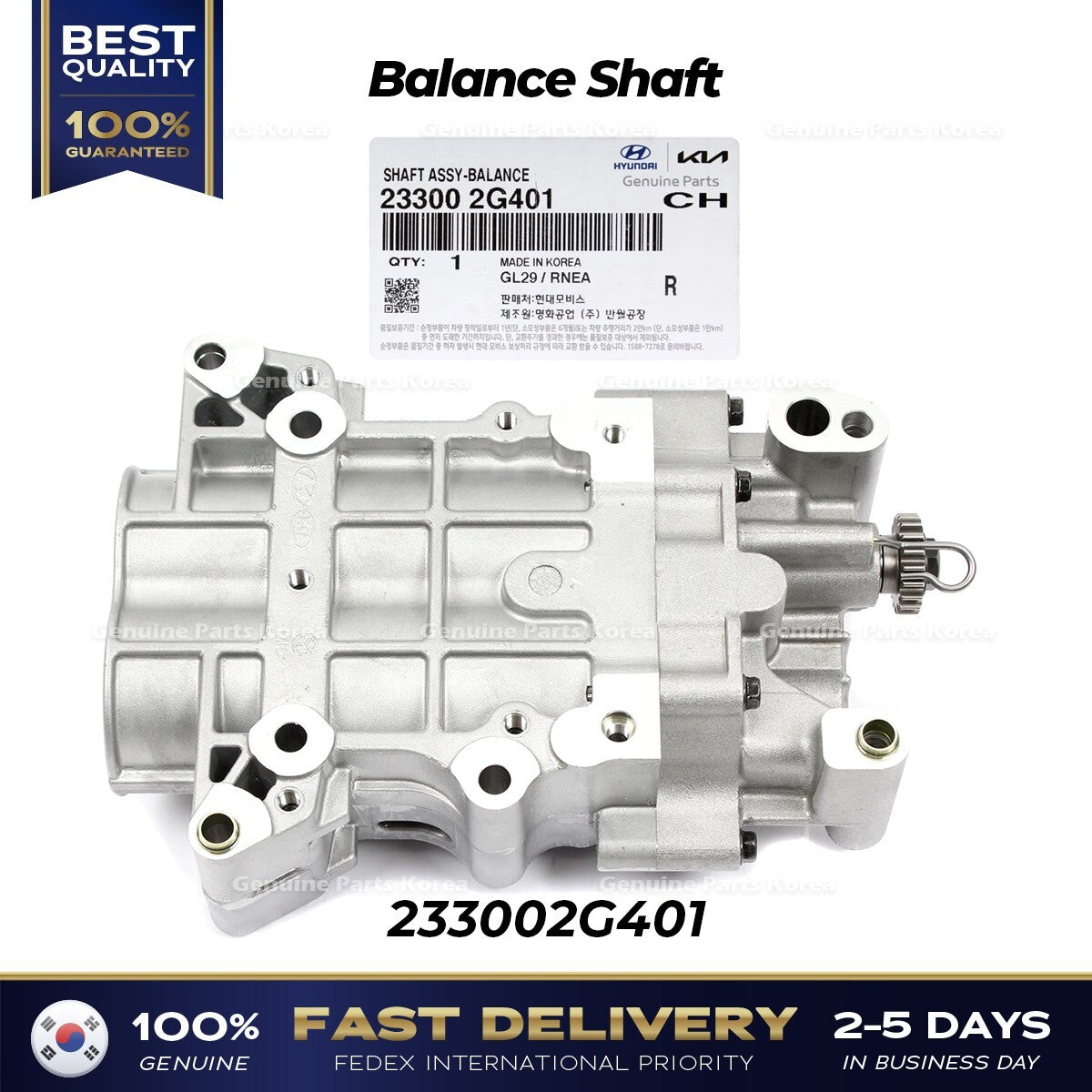 Genuine Balance Shaft 233002G401 for Hyundai Santa Fe Sport Sonata Kia Sedona