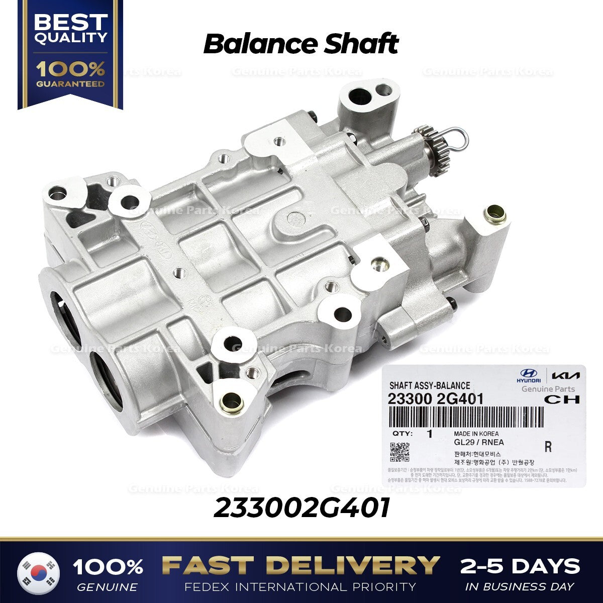 Genuine Balance Shaft 233002G401 for Hyundai Santa Fe Sport Sonata Kia Sedona