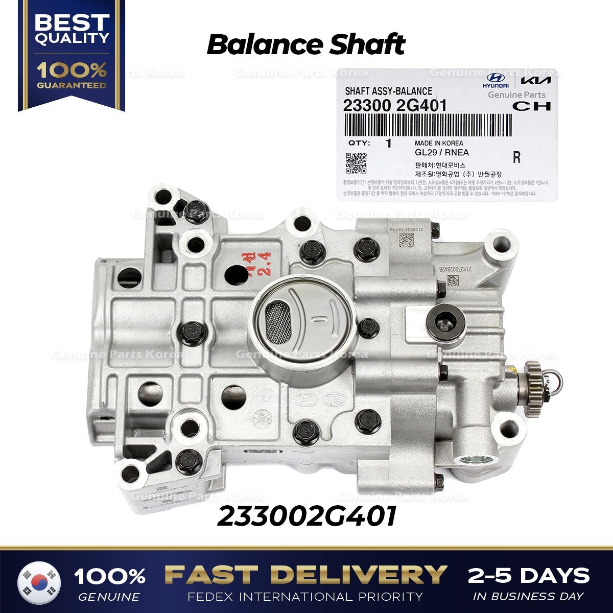Genuine Balance Shaft 233002G401 for Hyundai Santa Fe Sport Sonata Kia Sedona