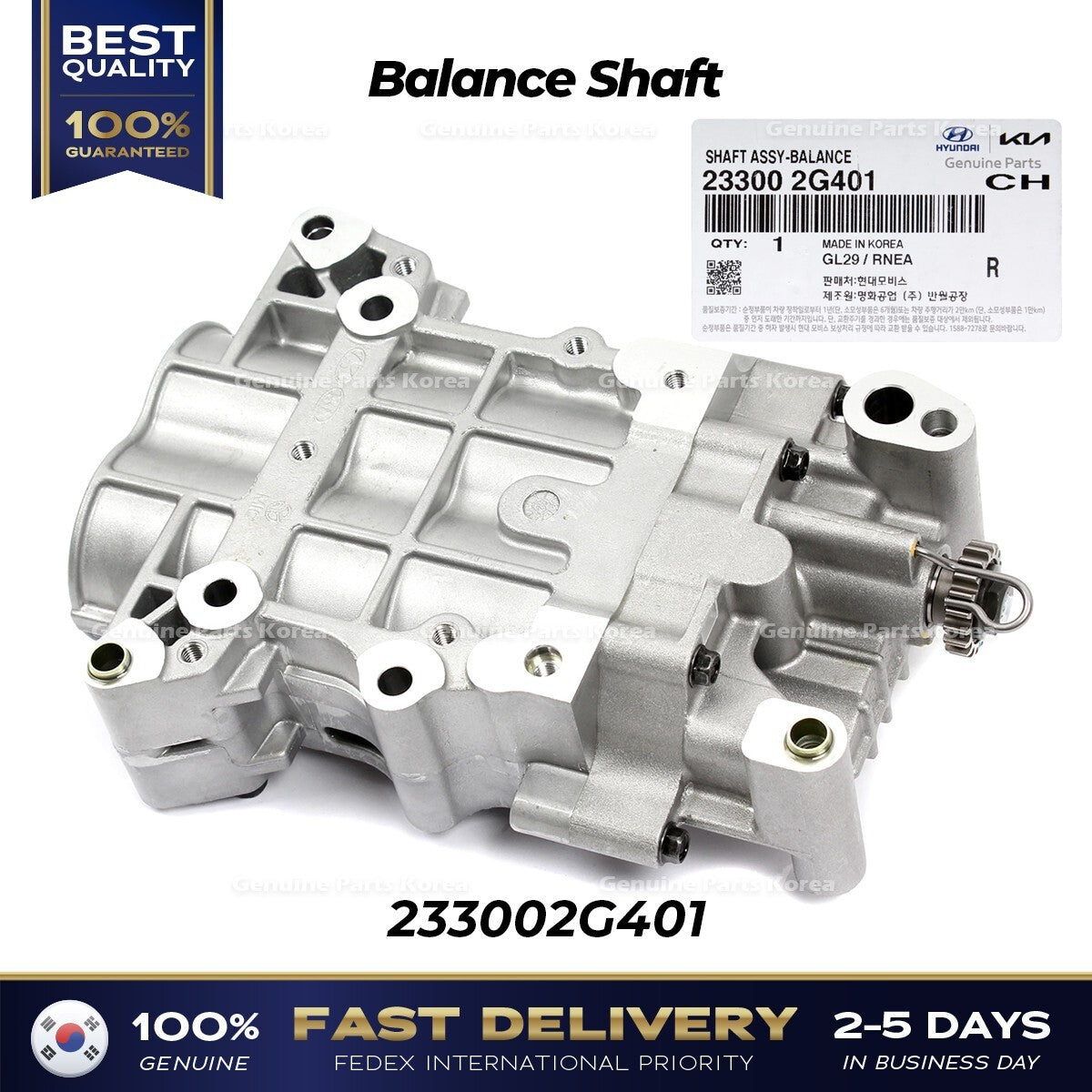Genuine Balance Shaft 233002G401 for Hyundai Santa Fe Sport Sonata Kia Sedona
