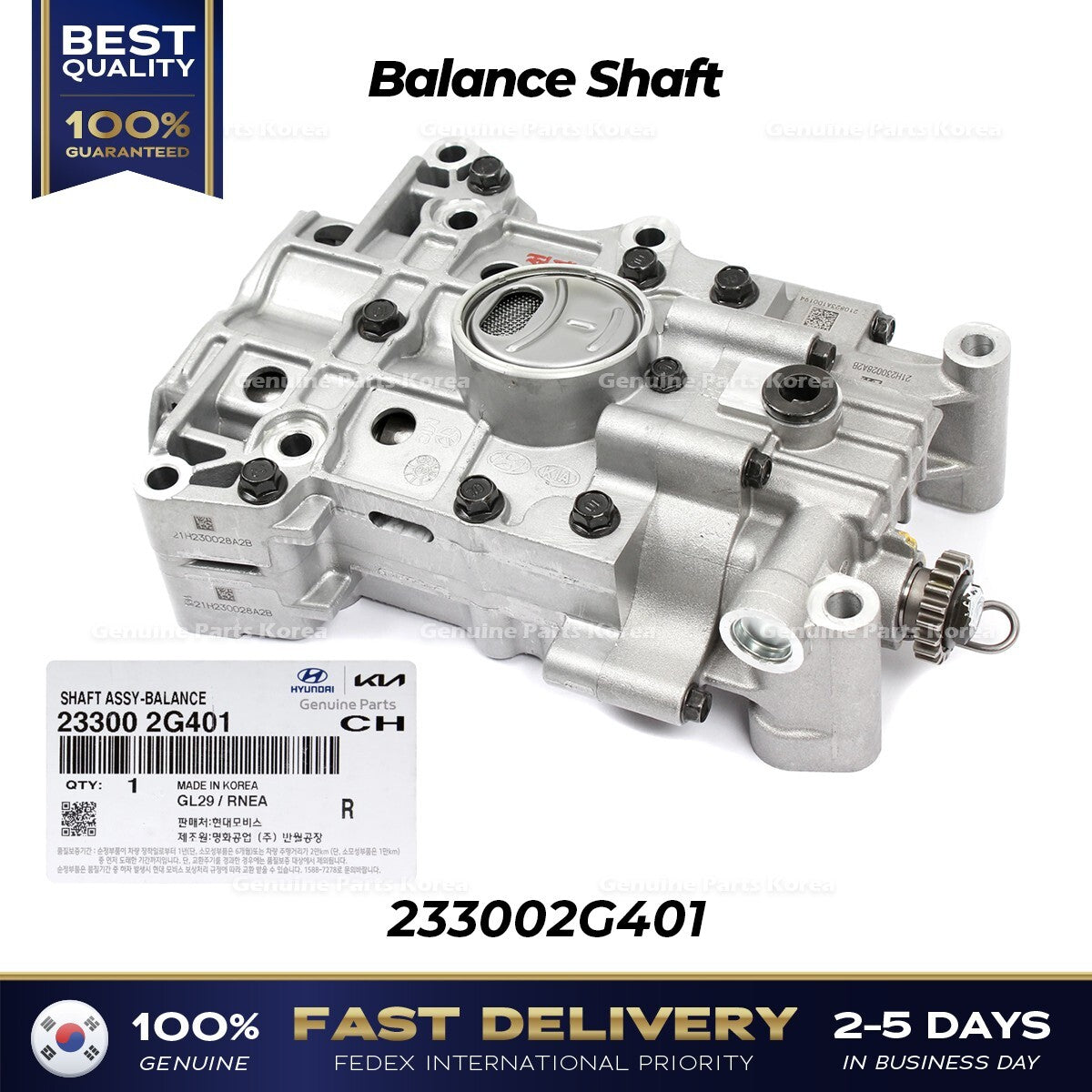 Genuine Balance Shaft 233002G401 for Hyundai Santa Fe Sport Sonata Kia Sedona