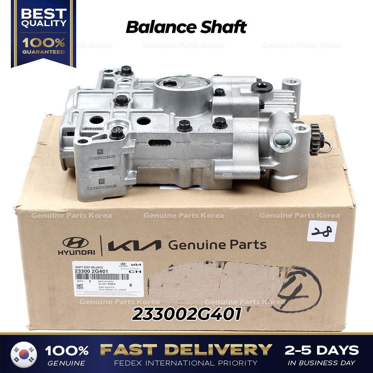 Genuine Balance Shaft 233002G401 for Hyundai Santa Fe Sport Sonata Kia Sedona