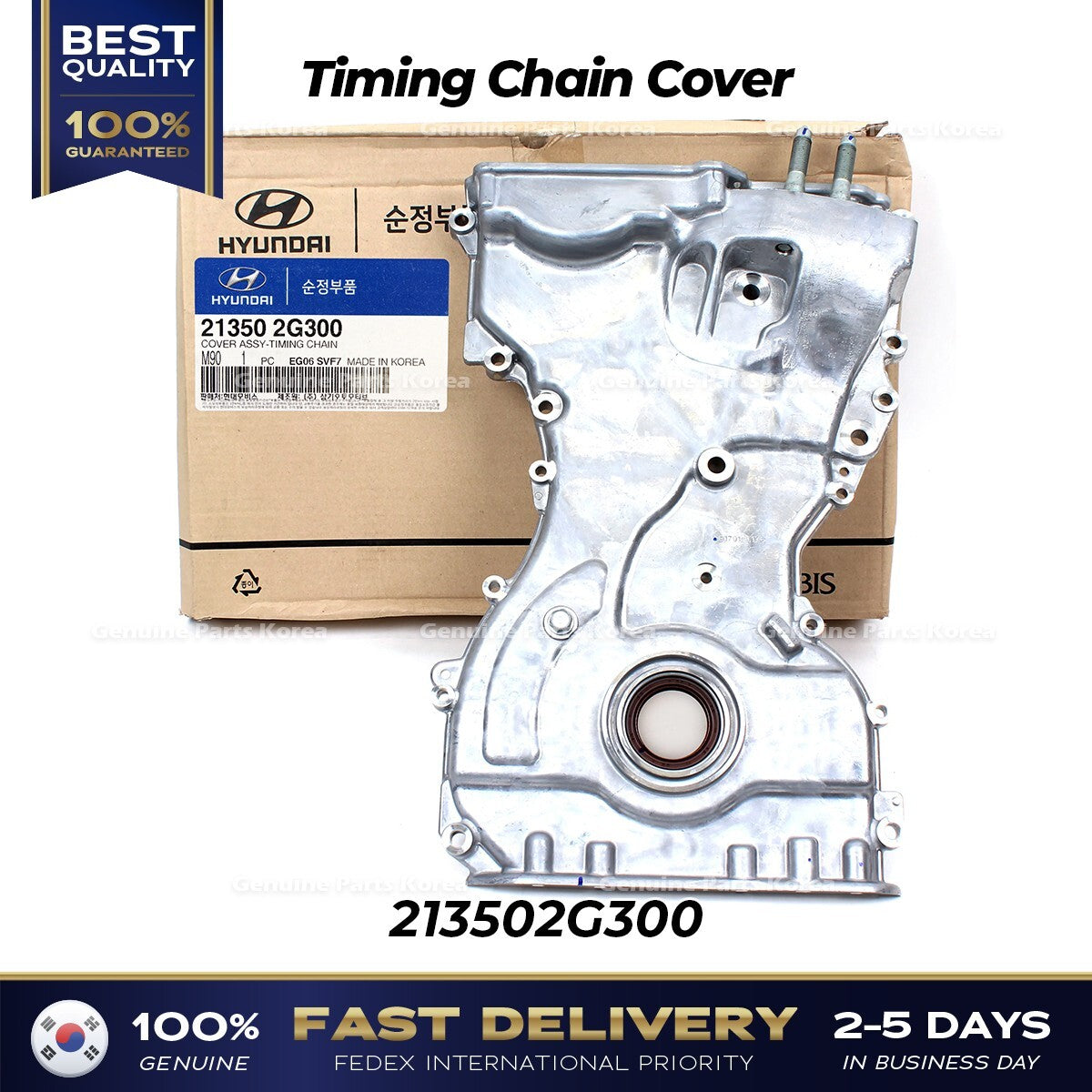 Genuine Timing Chain Cover 213502G300 for Hyundai Santa Fe Sport Kia Sorento