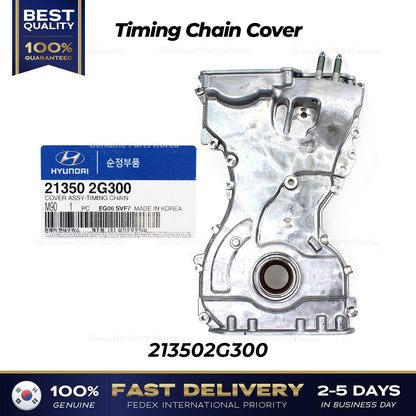 Genuine Timing Chain Cover 213502G300 for Hyundai Santa Fe Sport Kia Sorento