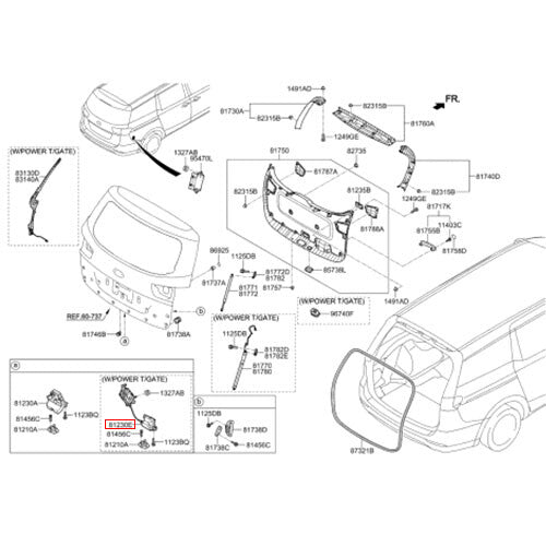 OEM Rear Tail Gate Latch Liftgate Power Lift Actuator Motor for Sedona 2015-2020