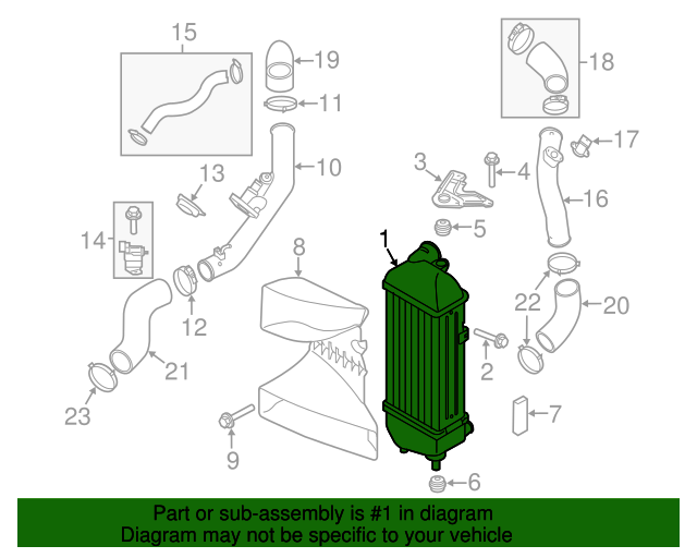 Genuine Turbocharged Inter Cooler 282712G200 for Hyundai Sonata 2011 - 2014