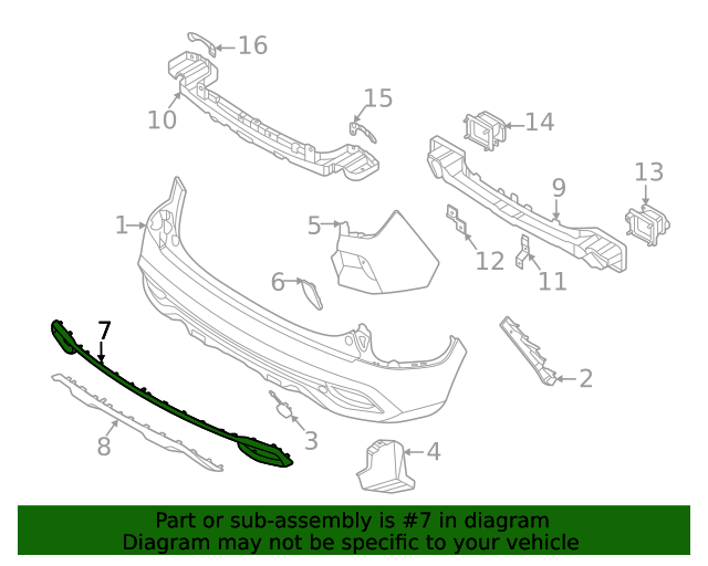 Genuine Bumper Molding Trim Center 86696Q5010 for Kia Seltos 2021 - 2022
