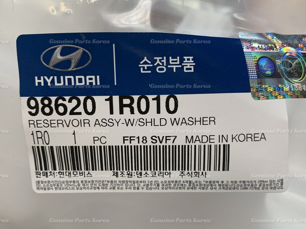 Genuine Windshield Washer Fluid Reservoir Tank Bottle 986201R010 for Hyundai