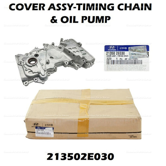 Genuine Timing Chain & Oil Pump Cover Assy 213502E030 for Hyundai Kia