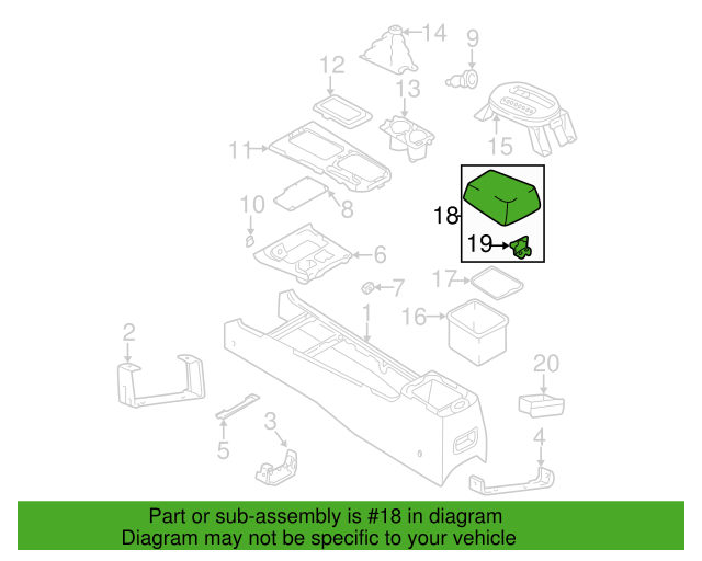 Genuine Center Console Armrest 846603C000LK for Hyundai Sonata 2002 - 2005