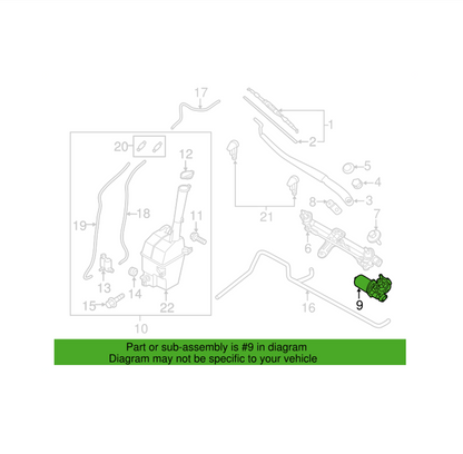 Genuine Windshield Wiper Motor Assy 981102W000 for Hyundai Santa Fe 2013-2019