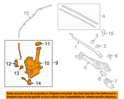 Genuine Wiper Washer Reservoir Tank 98610J9100 for Hyundai Kona 18-22