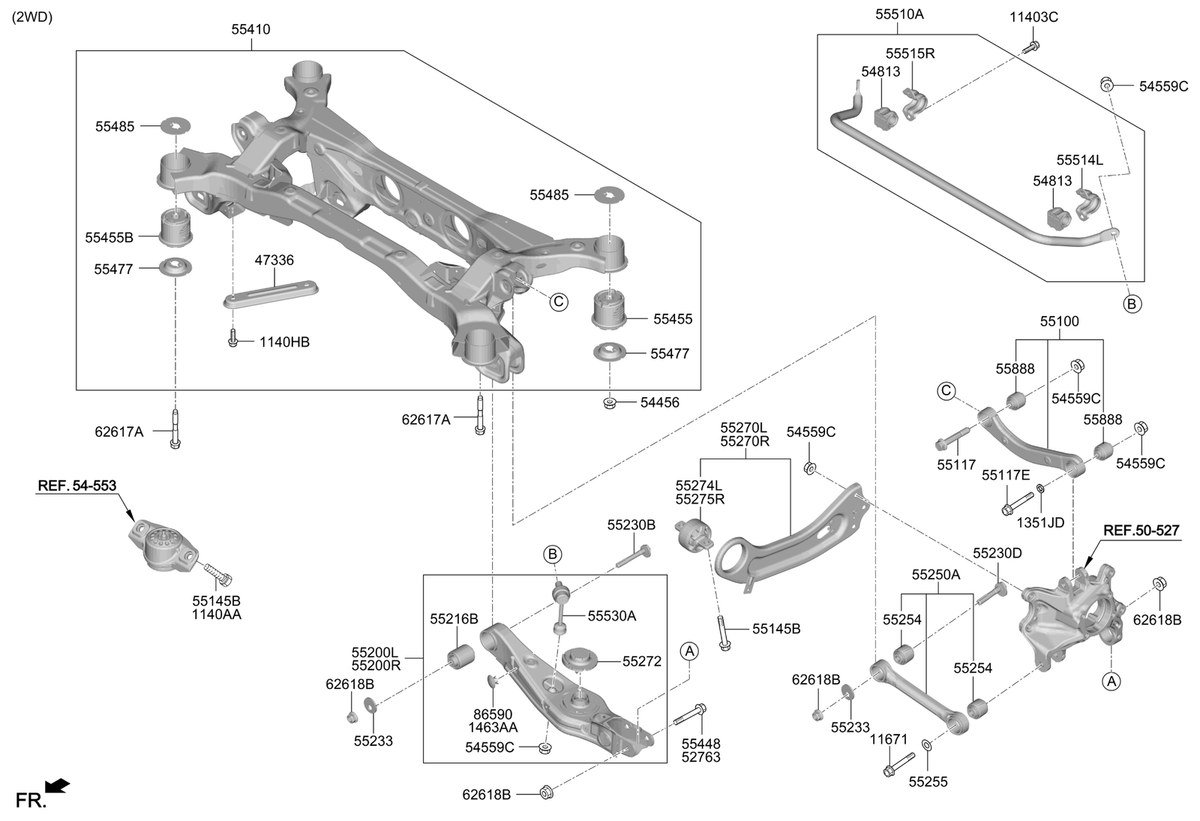 OEM REAR RH Arm Complete Lower 55211S8050 for Hyundai Palisade Kia Telluride