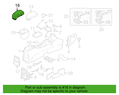 Genuine Center Armrest Black 846641F000Q8 for Kia Sportage 2005-2010