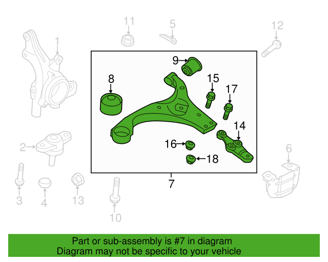 Genuine Control Arm Front Lower LH 545001M100 for Kia Forte Forte Koup 2010-13