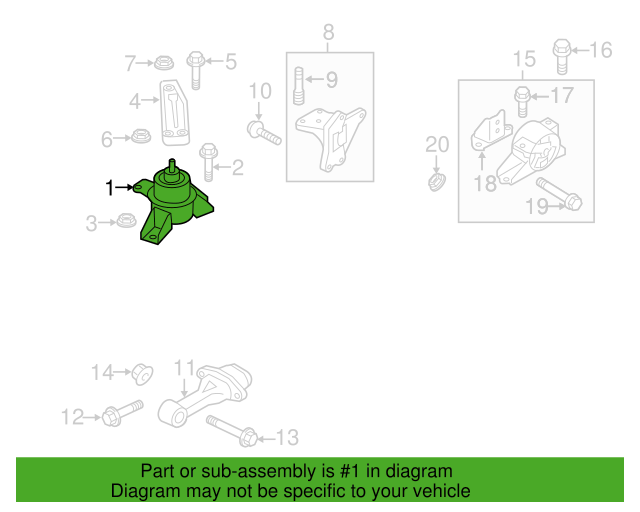 Genuine Front Right Engine Motor Mount 218102X000 for Kia Soul 2010-2013