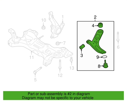 Genuine FRONT LOWER RIGHT Control Arm 545011R000 for Hyundai Accent 1.6L 12-17
