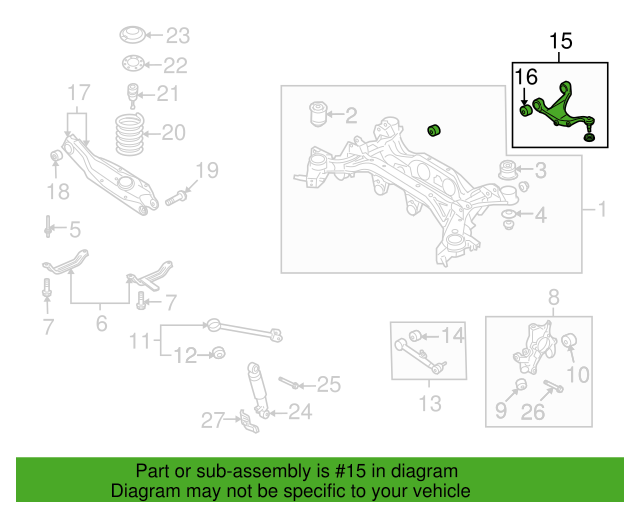 Genuine Rear Upper Left Control Arm 552303J000 for Hyundai Veracruz 2011-2012