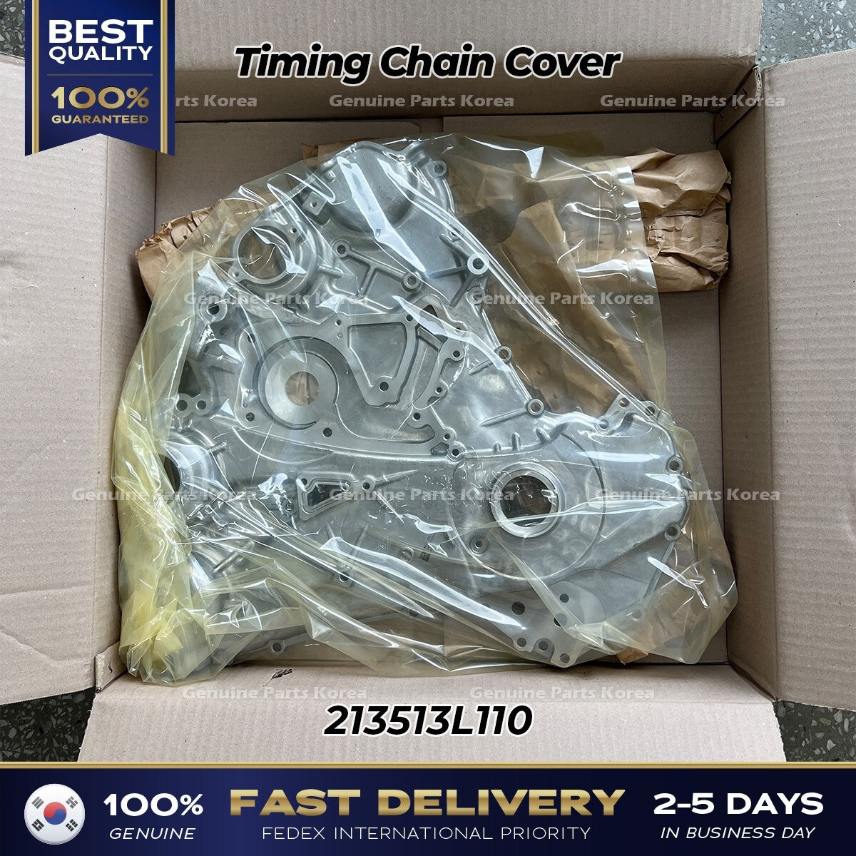 Genuine Timing Chain Cover Assy 213513L110 For Hyundai & Kia 2017-2022