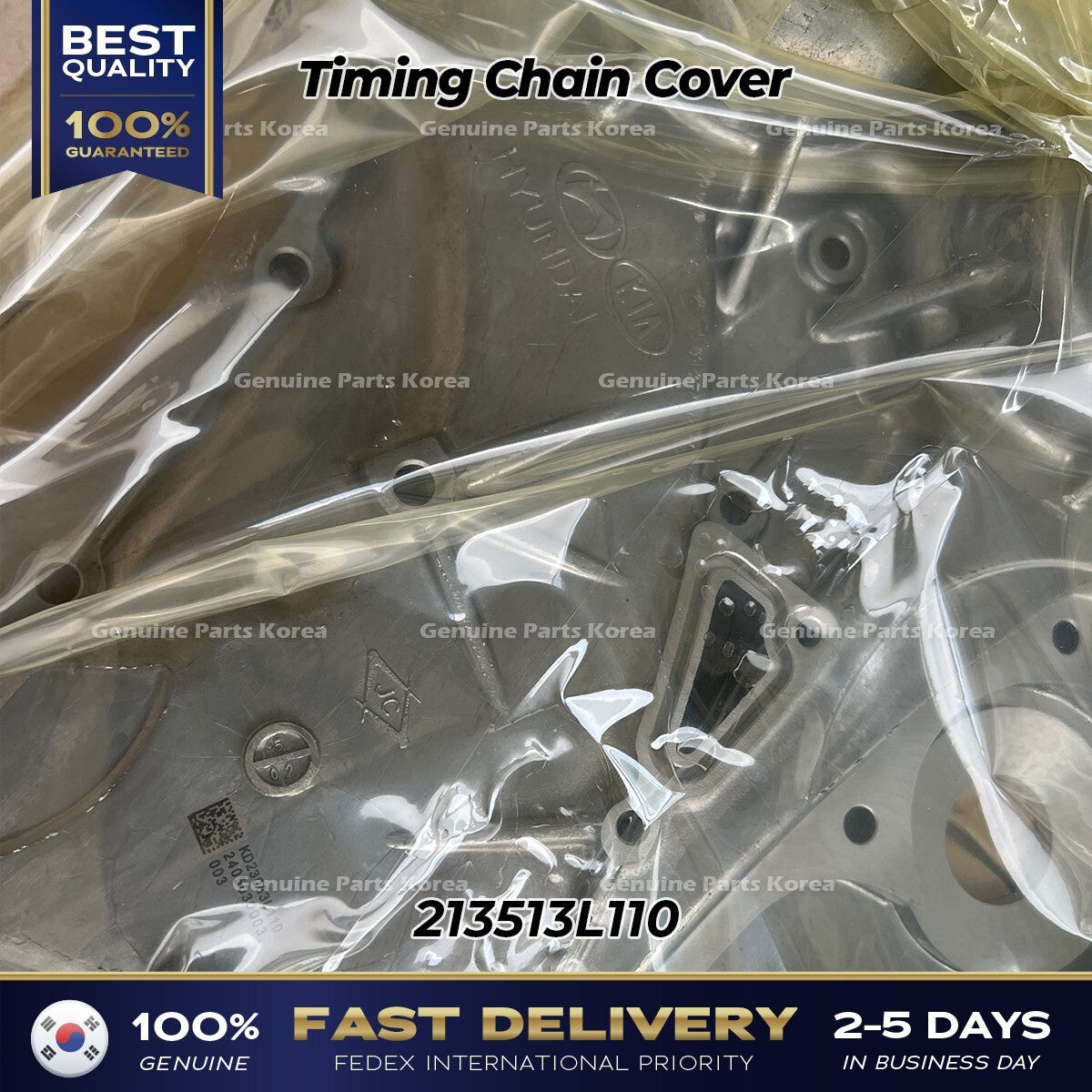 Genuine Timing Chain Cover Assy 213513L110 For Hyundai & Kia 2017-2022