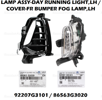 OEM DRL Fog Lamp & Cover LEFT 92207G3101 & 86563G3020 2P for Hyundai ElantraGT