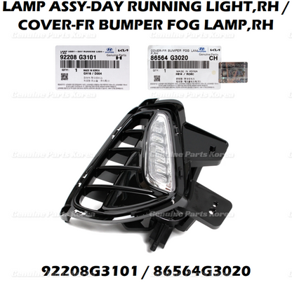OEM DRL Fog Lamp & Cover RH 92208G3101 & 86564G3020 2P for Hyundai ElantraGT