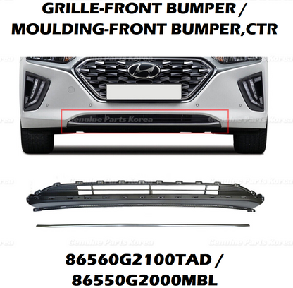 OEM Front Bumper Lower Grille + Color Molding 2P 1set for Hyundai Ioniq 17-22
