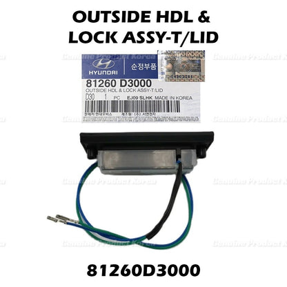 Genuine Trunk Outside Handle & Lock Assy 81260D3000 for Hyundai Tucson 2016-18