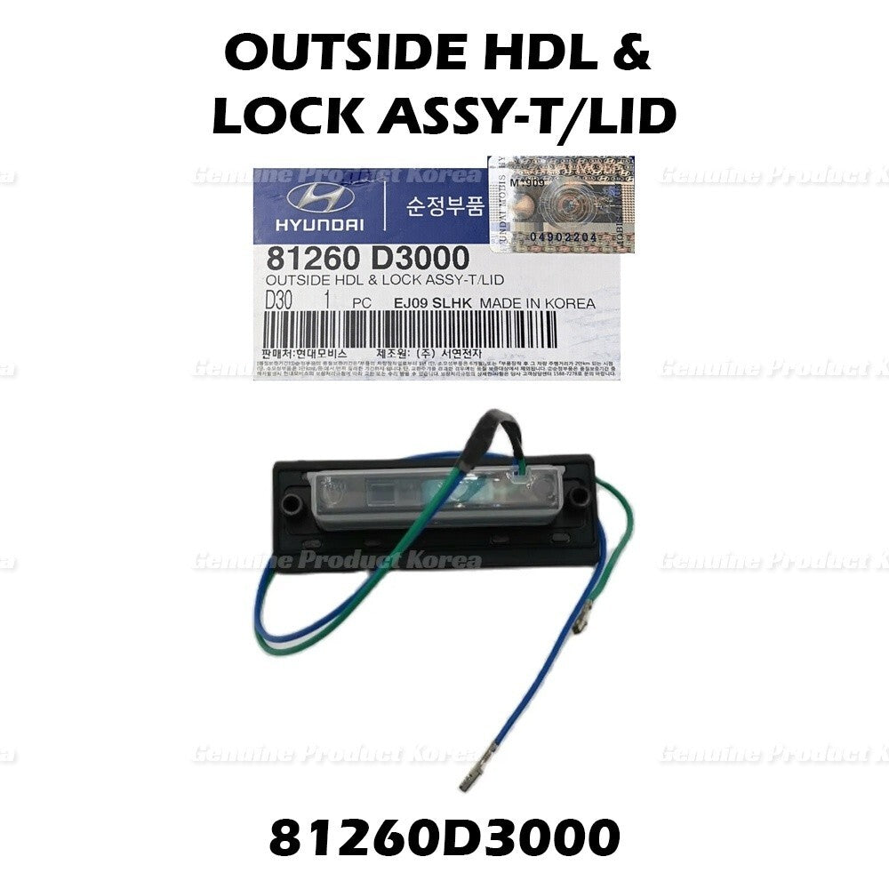 Genuine Trunk Outside Handle & Lock Assy 81260D3000 for Hyundai Tucson 2016-18