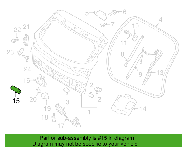 Genuine Trunk Outside Handle & Lock Assy 81260D3000 for Hyundai Tucson 2016-18
